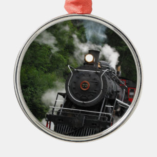 van het het spoorstation van de treinstoom het metalen ornament