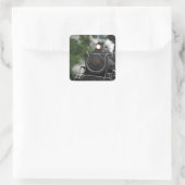 van het het spoorstation van de treinstoom het vierkante sticker (Tas)