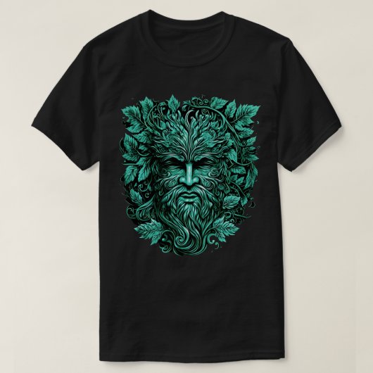 Van het hout Traditionele Pagan Keltische Greenman T-shirt (Design voorkant)