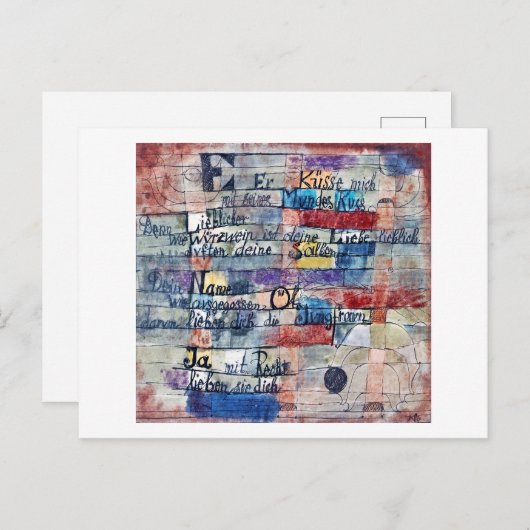 Van het liedje van de liedjes, Klee Briefkaart (Voorkant / Achterkant)