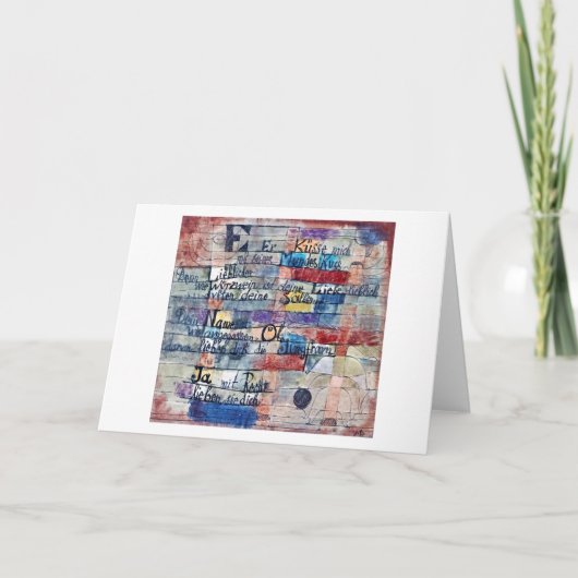 Van het liedje van de liedjes, Klee Kaart (Voorkant)