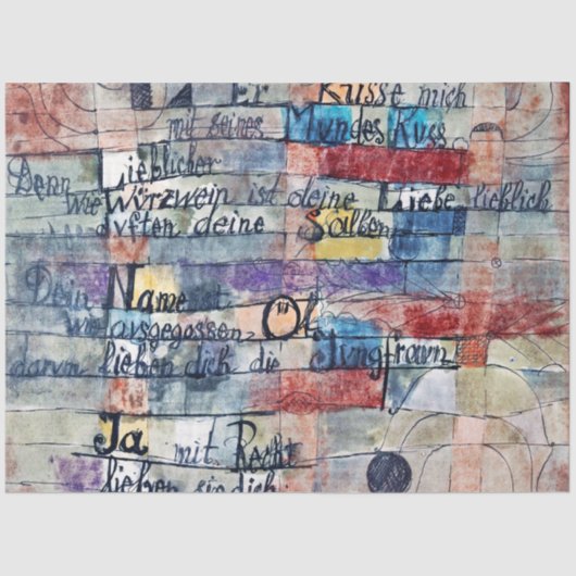 Van het liedje van de liedjes, Klee Tissuepapier (Voorkant)