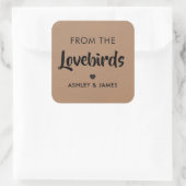 Van het Lovebirds Label, Bird Seed Label, Kraft Vierkante Sticker (Tas)