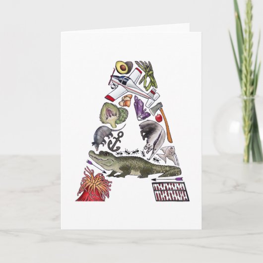 Van het monogram "A" de notakaart Notitiekaartje (Voorkant)