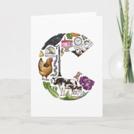 Van het monogram "C" de notakaart Notitiekaartje