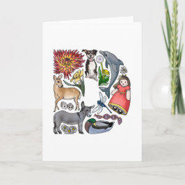 Van het monogram "D" de notakaart Notitiekaartje