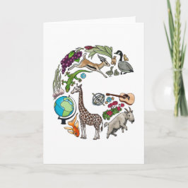 Van het monogram "G" de notakaart Notitiekaartje