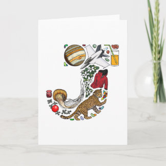 Van het monogram "J" de notakaart Notitiekaartje