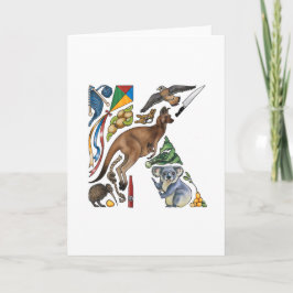 Van het monogram "K" de notakaart Notitiekaartje