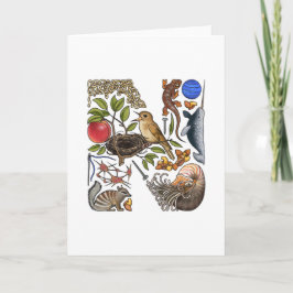 Van het monogram "N" de notakaart Notitiekaartje
