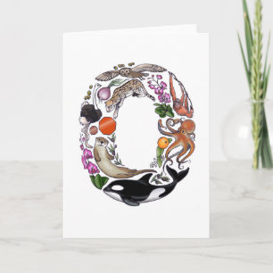 Van het monogram "O" de notakaart Notitiekaartje