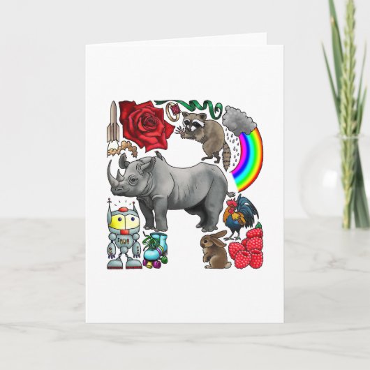 Van het monogram "R" de notakaart Notitiekaartje (Voorkant)