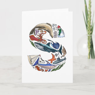 Van het monogram "S" de notakaart Notitiekaartje