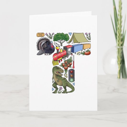 Van het monogram "T" de notakaart Notitiekaartje (Voorkant)