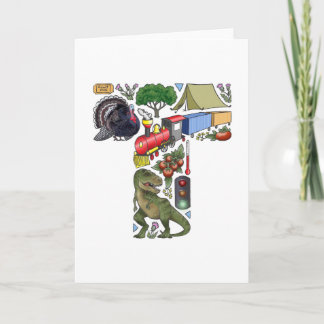 Van het monogram "T" de notakaart Notitiekaartje