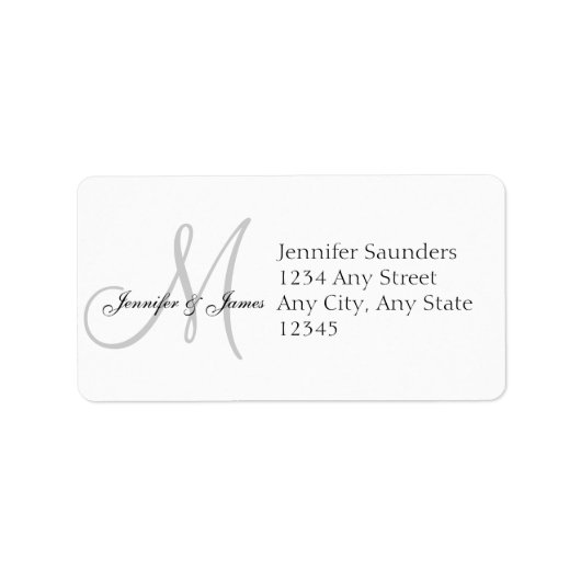 Van het monogram van het Huwelijk Rsvp- Etiket (Voorkant)