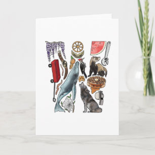 Van het monogram "W" de notakaart Notitiekaartje