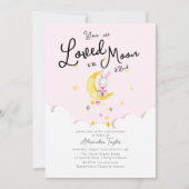 Van het Moon Rabbit Heart Girl Baby shower Kaart (Voorkant)