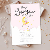 Van het Moon Rabbit Heart Girl Baby shower Kaart