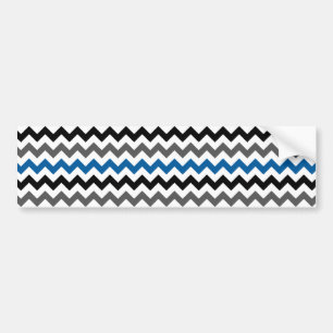 Van het Patroon van de chevron Blauw Grijs Zwart Bumpersticker