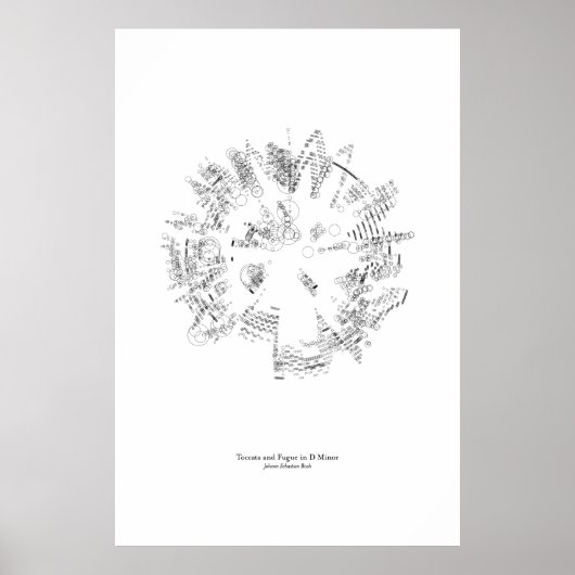 Van het personeel: Toccata en Fugue (zwart) Poster (Voorkant)