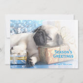 Van het puppypug en Kerstmis van de slaap giften Feestdagenkaart (Voorkant)