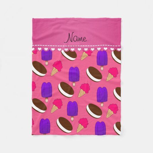 Van het roomijskegels van de naam roze de fleece deken (Voorkant)