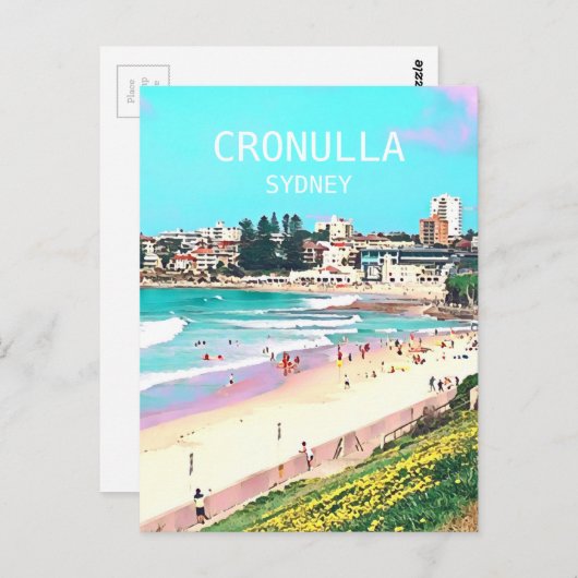 Van het strandCronulla van Sydney digitale de Briefkaart (Voorkant / Achterkant)
