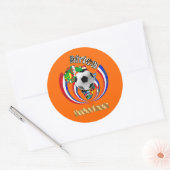  van het Voetbal Oranje Ronde Sticker (Envelop)