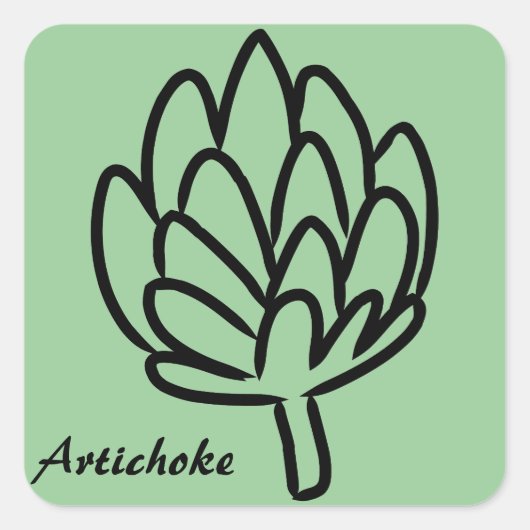 Van het wereldbolartisjokken van de artisjok de vierkante sticker (Voorkant)