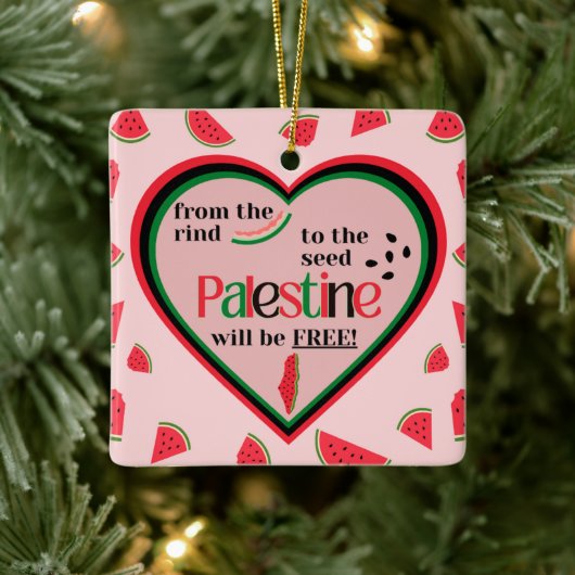 Van het Zaad tot het Zaad zal Palestina vrij zijn! Keramisch Ornament (Boom)