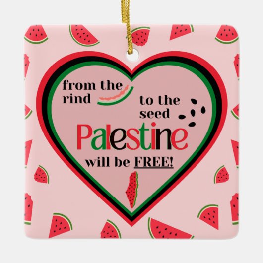 Van het Zaad tot het Zaad zal Palestina vrij zijn! Keramisch Ornament (Voorkant)