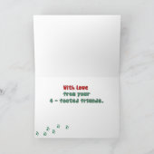 Van Hond & Kat bij Kerstmis, Grappige Kroon, Feestdagen Kaart (Binnen)