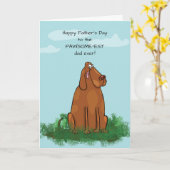 Van Hond op Vaderdag Grappige Cartoon Hond Buiten Kaart (Gele Bloem)