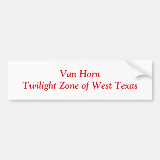 Van Horn Bumpersticker (Voorkant)