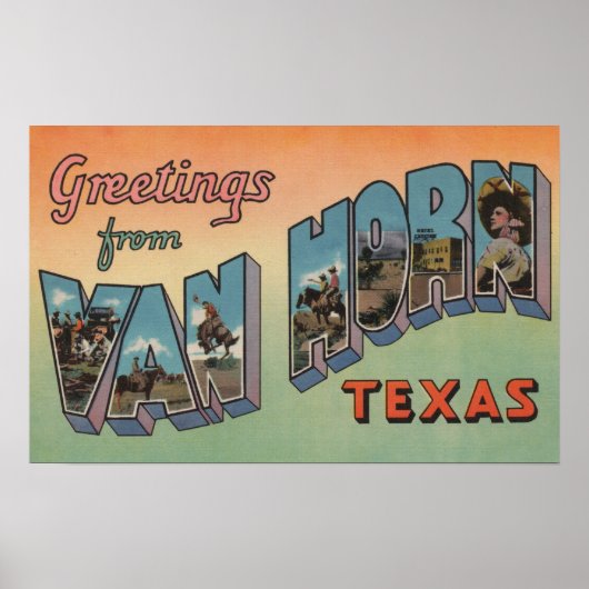 Van Horn, Texas - Grote letterscènes Poster (Voorkant)
