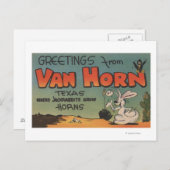 Van Horn, Texas (Jackrabbit & Crow) Briefkaart (Voorkant / Achterkant)