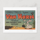 Van Horn, Texas (Jackrabbit & Crow) Briefkaart (Voorkant)