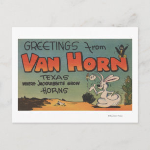 Van Horn, Texas (Jackrabbit & Crow) Briefkaart