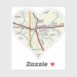 Van Horn Texas Retro kaart Sticker