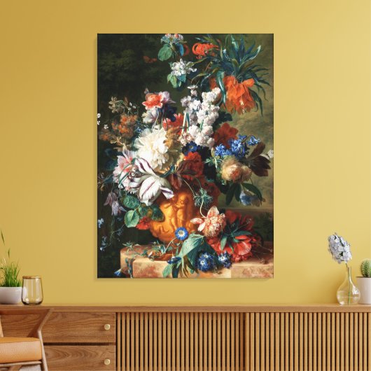 Van Huysum's Bouquet of Flowers canvas print (Insitu (Woonkamer))