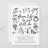 Van I Do naar We Still Do Wedding Jubileum Party Kaart (Voorkant)