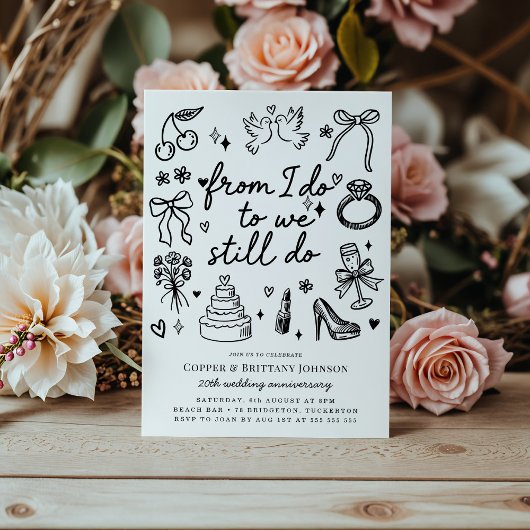 Van I Do naar We Still Do Wedding Jubileum Party Kaart