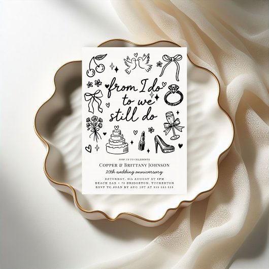 Van I Do naar We Still Do Wedding Jubileum Party Kaart