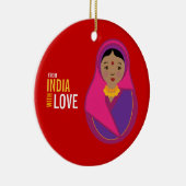 Van India met liefdesadoptie Keramisch Ornament (Rechts)