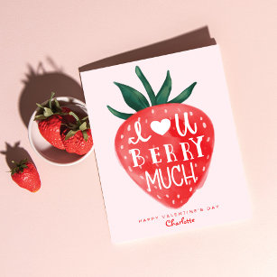 Van je berry veel Red Strawberry Valentijnse Feestdagen Kaart