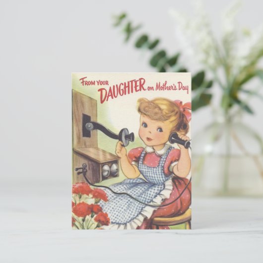 Van je dochter op Moederdag Briefkaart (Staand voorkant)