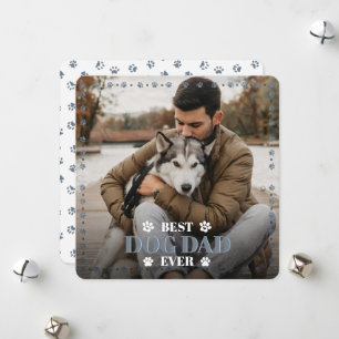 Van je hond Foto Leisteen Grijs Plat Hond Vader Feestdagenkaart