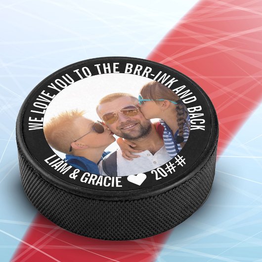 Van je houden bij de Brr-inkt en persoonlijke foto Hockey Puck
