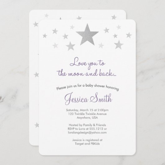 Van je houden bij de Moon & Back Baby shower Uitno Kaart (Voorkant / Achterkant)